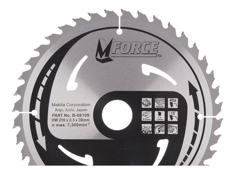 T.C.T saeketas 210X2.3X30mm 15° T40 B-08109