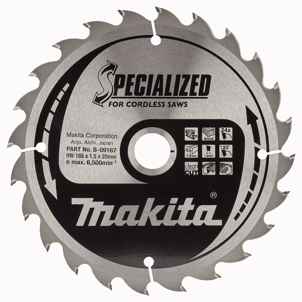 T.C.T saeketas 165X1.5X20mm 20° T24 B-09167