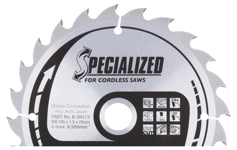 Saw blade 165×20 mm 24T B-09173