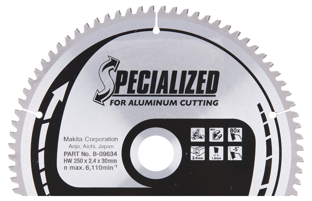 T.C.T saeketas 250X2.4X30mm -5° T80 B-09634