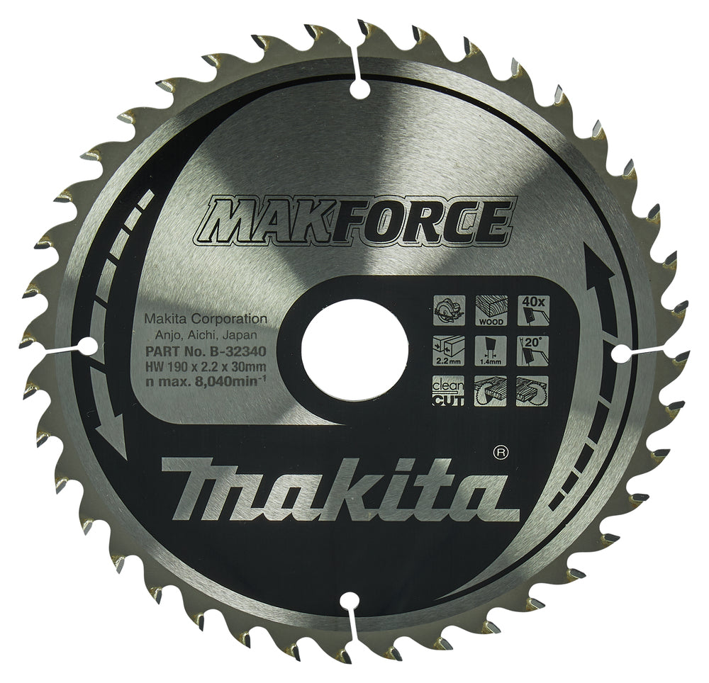 T.C.T saeketas 190X2.2X30mm 20° T40 B-32340