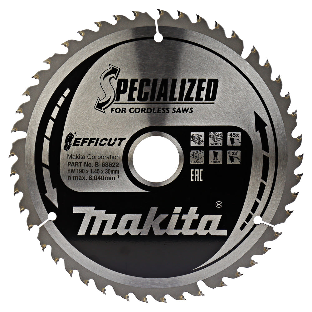 T.C.T saeketas 190X1.45X30mm 23° T45 B-68622