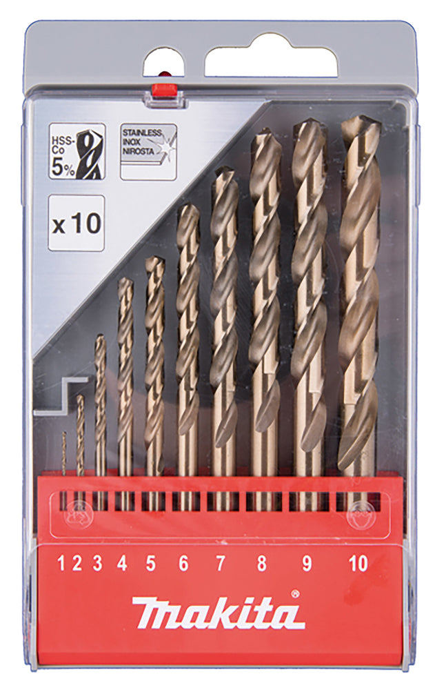 Metal drill bit set 1-10mm CO D-57174