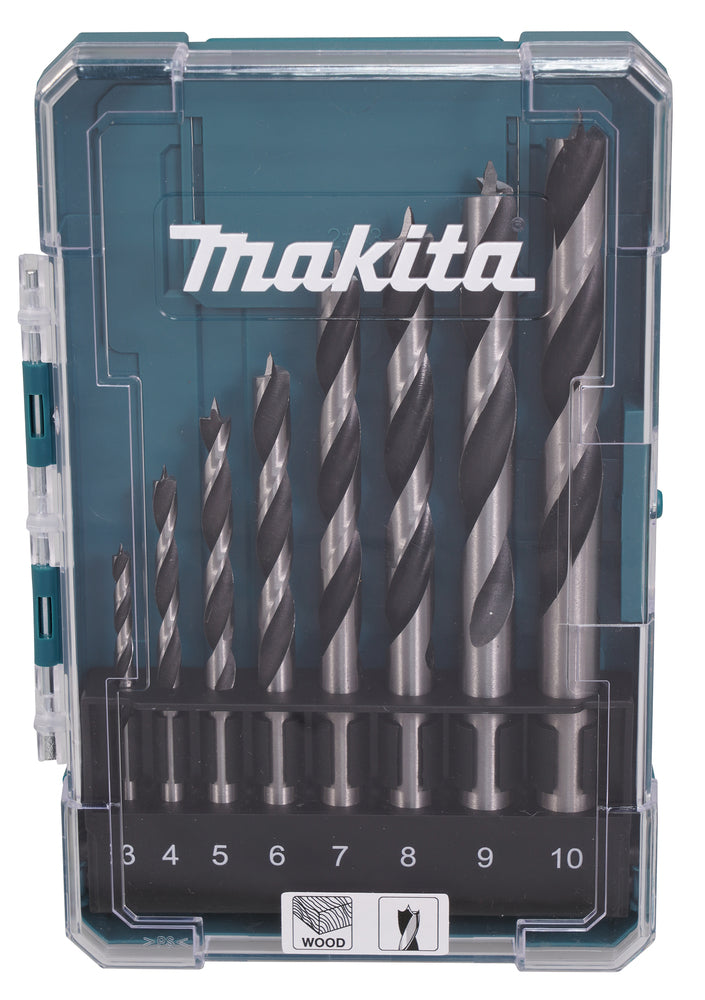Wood drill bit set, 8 pcs. (3, 4, 5, 6, 7, 8, 9, 10 mm) D-77257