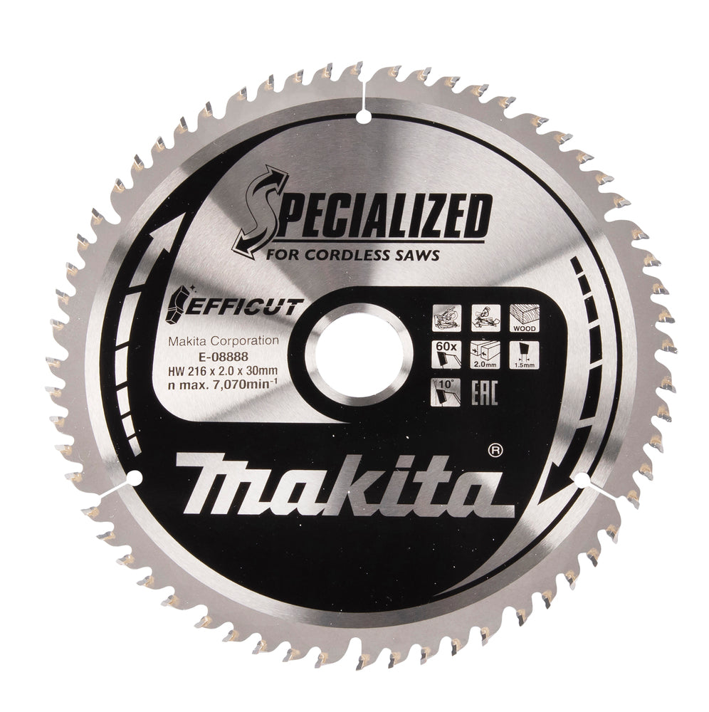 T.C.T saeketas 216X30X2,0MM 10° T60 E-08888