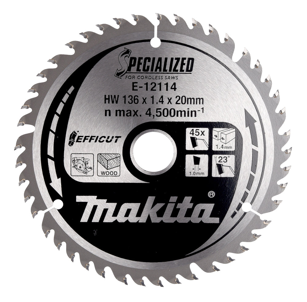 T.C.T hammastega saeketas puidu lõikamiseks 136X1.4X20mm 23° T45 EFFICUT E-12114